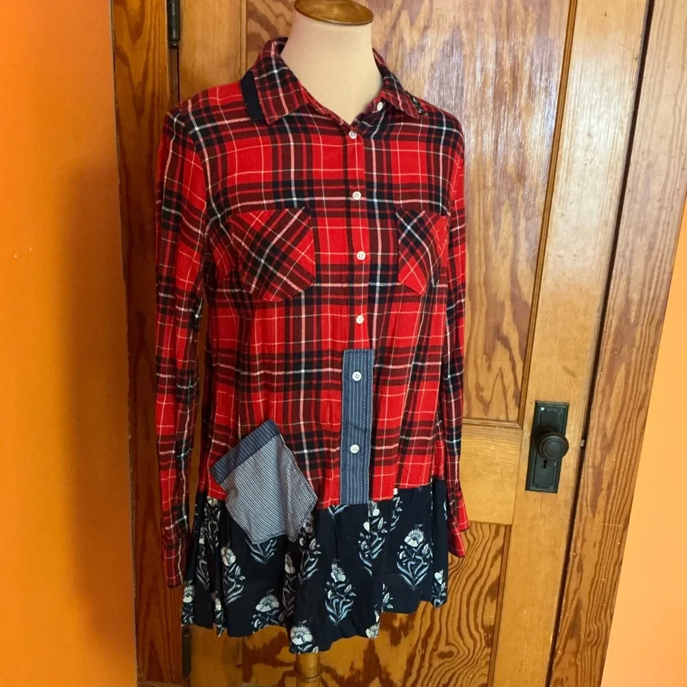 Merona Shabby Chic feminine ruffled flannel shirt - Picture 9 of 11